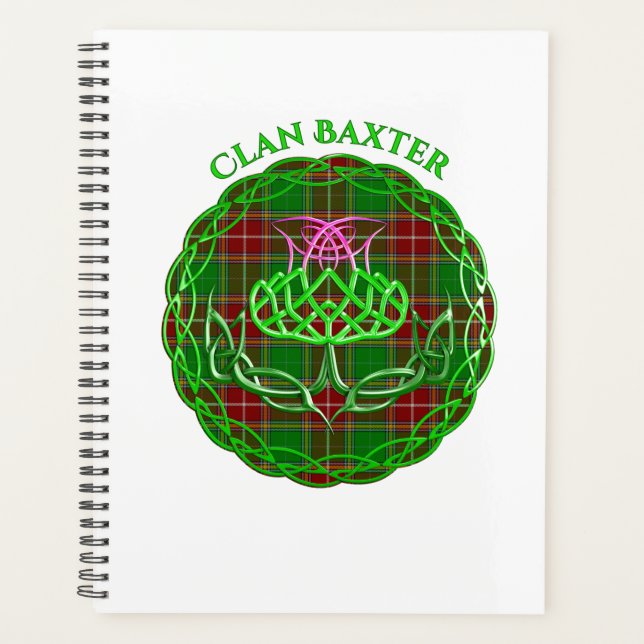 Baxter Scottish Tartan Celtic Thistle Planner (Front)