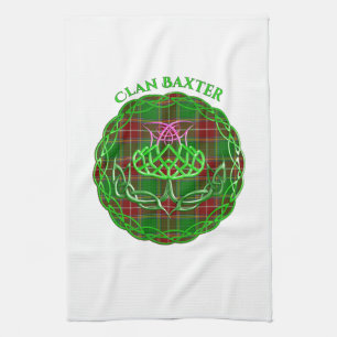 Baxter Scottish Tartan Celtic Thistle Tea Towel