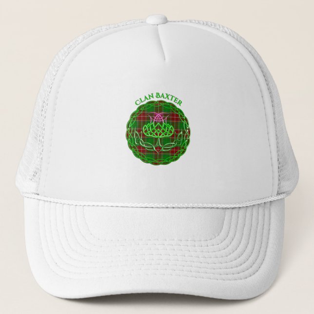 Baxter Scottish Tartan Celtic Thistle Trucker Hat (Front)
