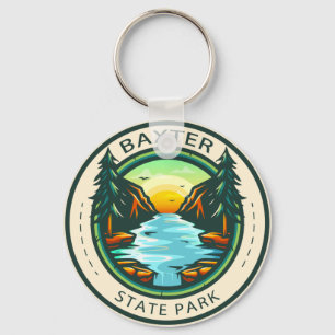 Baxter State Park Maine Badge Key Ring