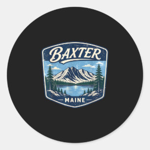Baxter state park maine mountain hiking camping classic round sticker