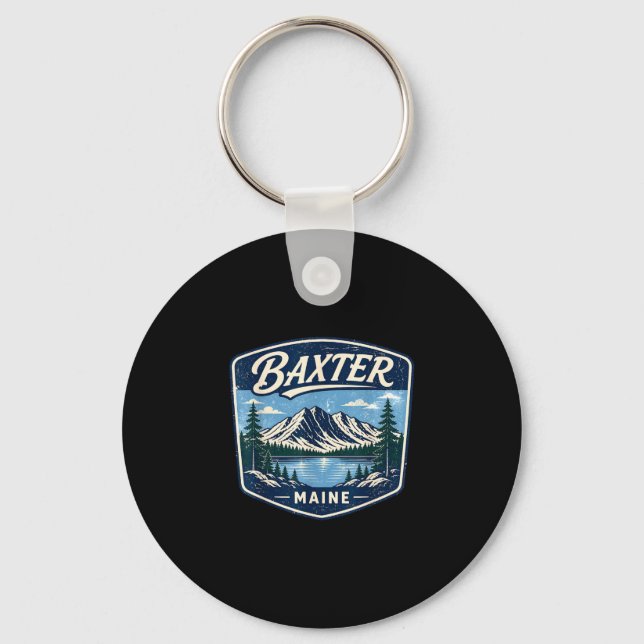 Baxter state park maine mountain hiking camping key ring (Front)