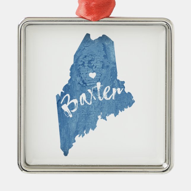 Baxter State Park Maine Wood Grain Metal Ornament (Front)