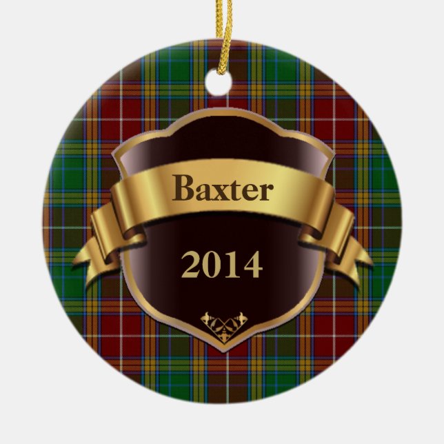 Baxter Tartan Plaid Custom ornament (Front)