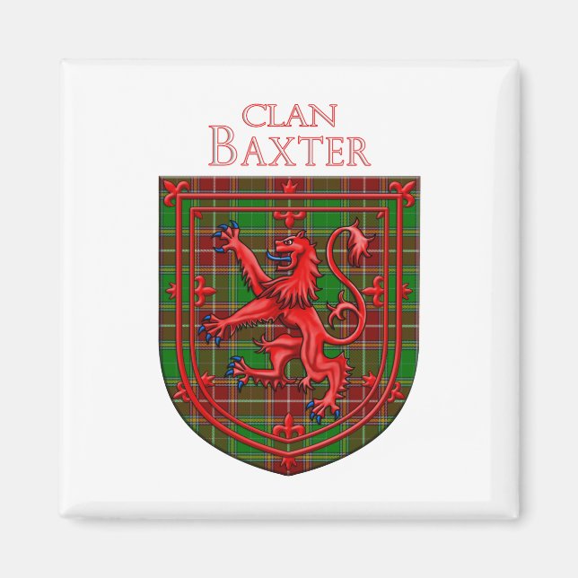 Baxter Tartan Scottish Plaid Lion Rampant Magnet (Front)