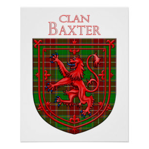 Baxter Tartan Scottish Plaid Lion Rampant Poster
