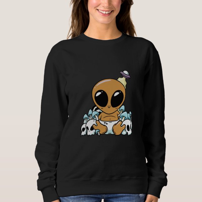 bay alien space aliens cute ufo sweatshirt (Front)