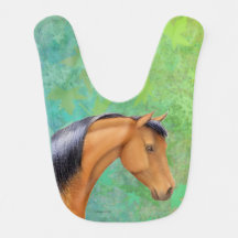 Bay Arabian Horse Baby Bib