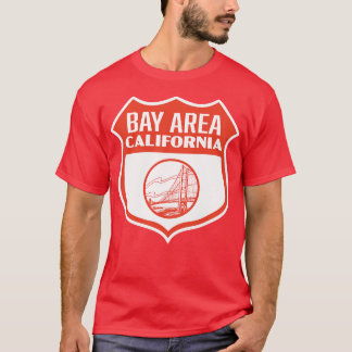 Bay Area California Retro Shield Red T-Shirt