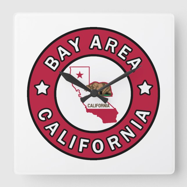 Bay Area California Square Wall Clock (Front)