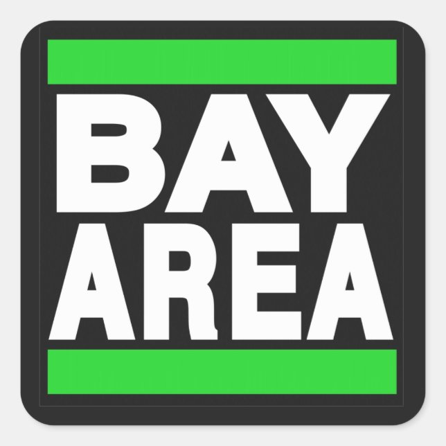 Bay Area Green Square Sticker (Front)