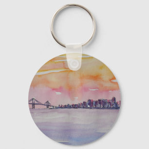 Bay Area Skyline San Francisco With Oakland Bridge Key Ring