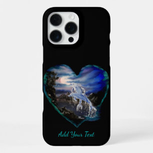 Bay at Night , Dolphin Love , Add Your Text iPhone 16 Pro Max Case