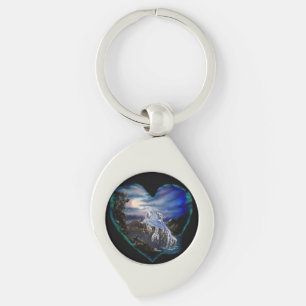 Bay at Night , Dolphin Love Key Ring