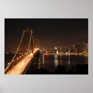 Bay Bridge and San Francisco City Skyline Poster