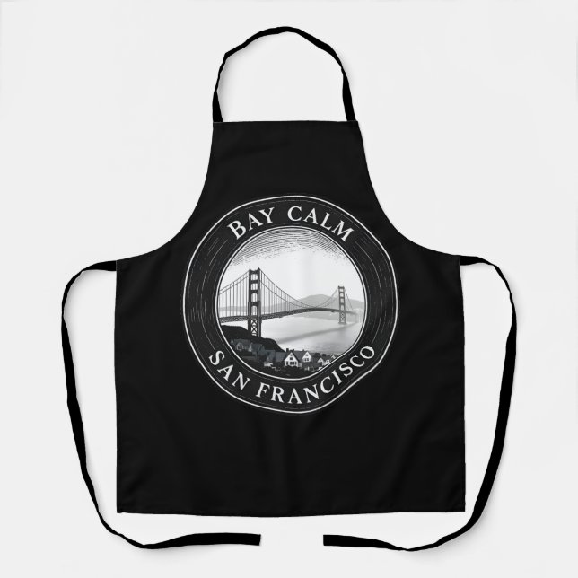 Bay Calm – Minimalist San Francisco Skyline  Apron (Front)