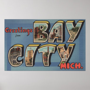 Bay City, Michigan - Large Letter Scenes 2 Poster