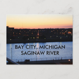 BAY CITY, MICHIGAN SAGINAW RIVER POST CARD