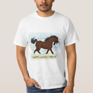 Bay Clydesdale Horse Anatomical Chart Educational T-Shirt