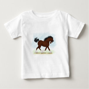 Bay Clydesdale Horse Baby T-Shirt