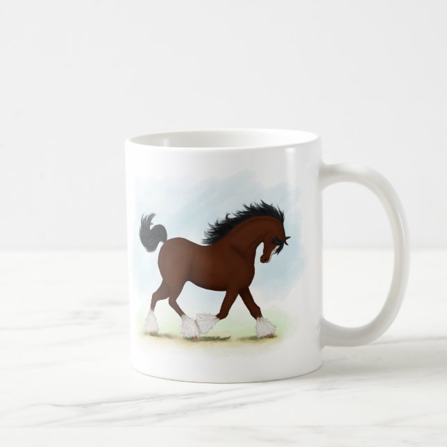 Bay Clydesdale Horse Coffee Mug (Right)