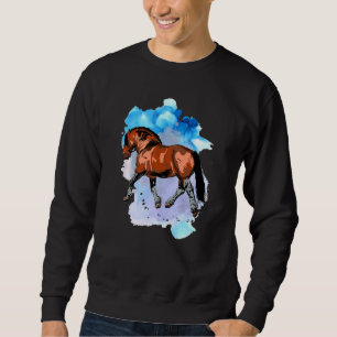 Bay Draught Horse Watercolor Sweatshirt
