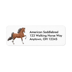 Bay Gaited Horse Label Return Address Label