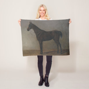 Bay Gelding Horse (by Albrecht Adam) Fleece Blanket