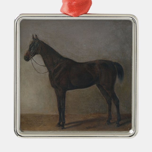 Bay Gelding Horse (by Albrecht Adam) Metal Ornament (Front)