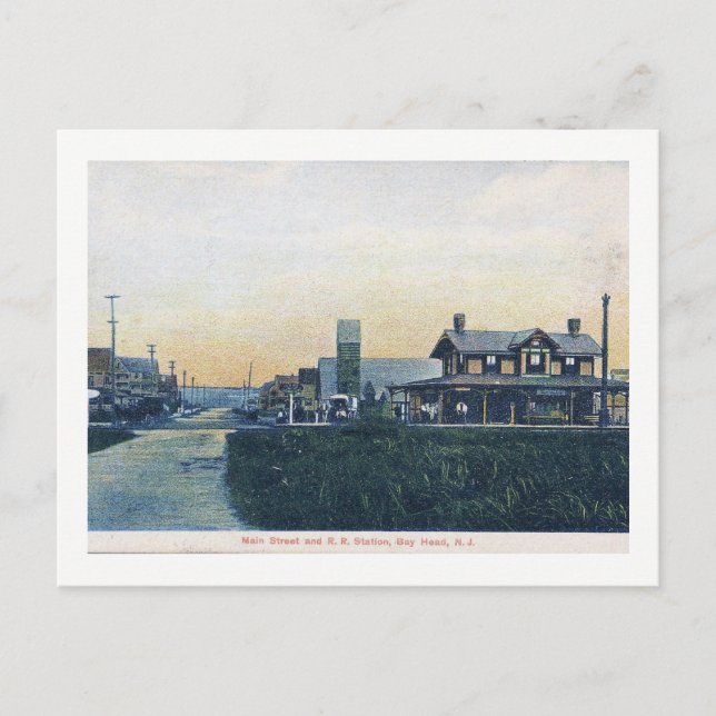 Bay Head, New Jersey, Main St, Vintage Postcard (Front)