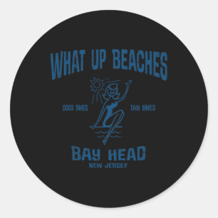 Bay Head New Jersey Nj Funny Vintage Beaches Tee Classic Round Sticker