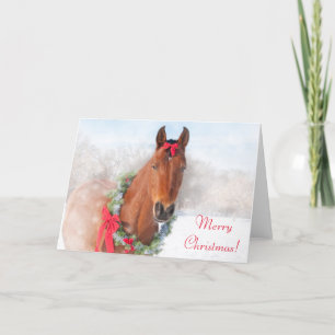 Bay Horse Christmas Holiday Card