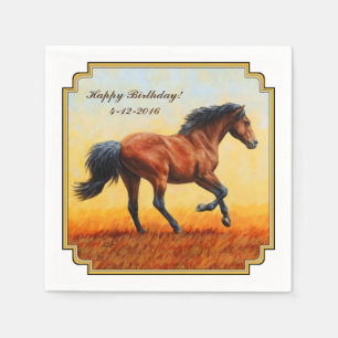Bay Horse Galloping Napkin
