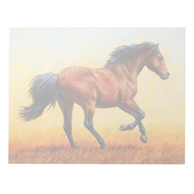 Bay Horse Galloping Notepad (Front)