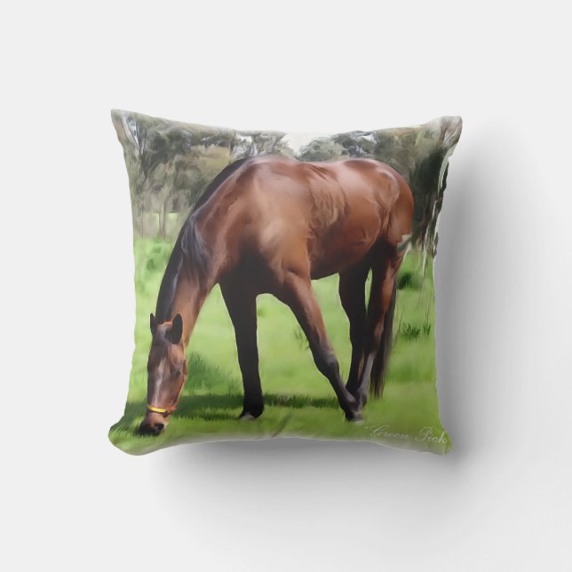Bay Horse Green Pick Cushion (Front)