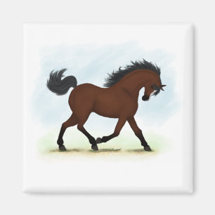 Bay Horse With Blaze Magnet
