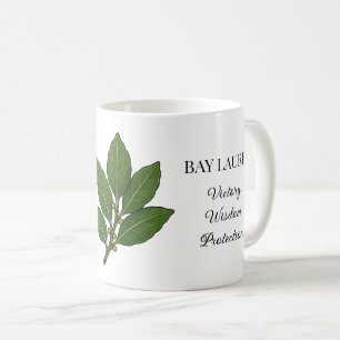 Bay Laurel Herb Illustration and Uses Coffee Mug