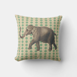 Bay Leaf Spice Moods Dots with Elephant Cushion