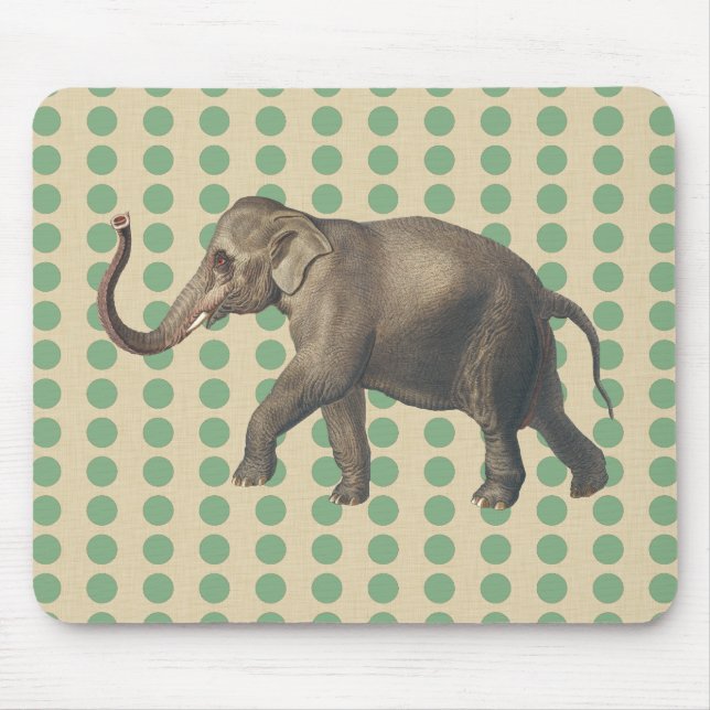 Bay Leaf Spice Moods Dots with Elephant Mouse Pad (Front)