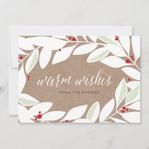 Bay Leaf Sprigs Floral Holiday Card