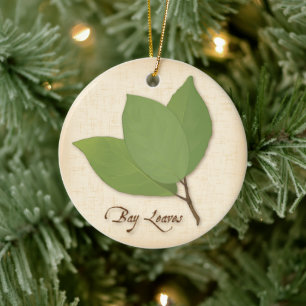 Bay Leaves Ceramic Tree Decoration