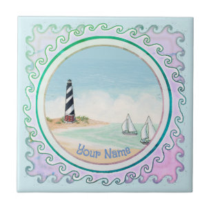 Bay Lighthouse  Ceramic Tile