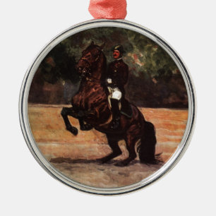 Bay Lipizzaner Levade Metal Ornament