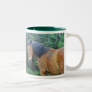 Bay New Forest Pony of Hampshire, England Two-Tone Coffee Mug