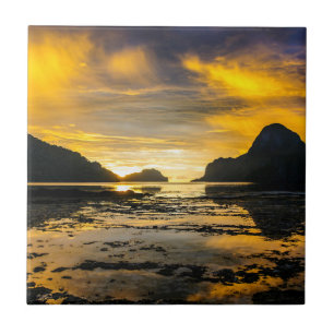 Bay Of El Nido Sunset Ceramic Tile