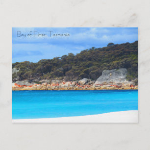 bay of fires blue waters postcard