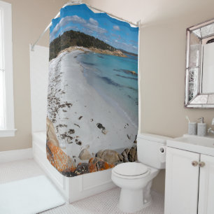 Bay of Fires Colourful Beach Landscape Photo Shower Curtain