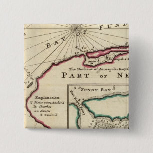 Bay of Fundy and harbour of Annapolis Royal 15 Cm Square Badge