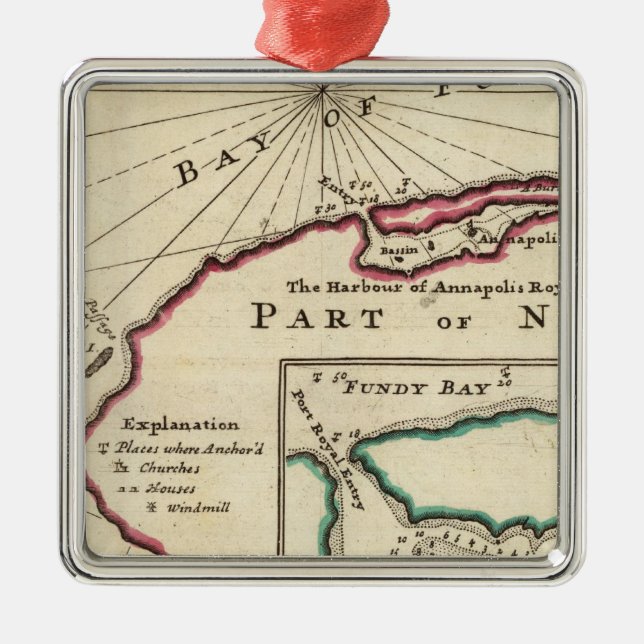 Bay of Fundy and harbour of Annapolis Royal Metal Ornament (Front)