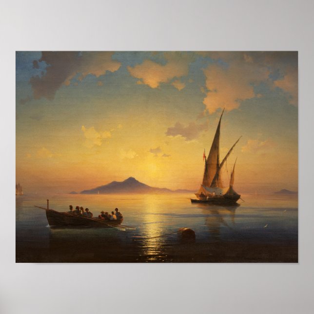 Bay of Naples Ivan Aivazovsky seascape waterscape Poster (Front)